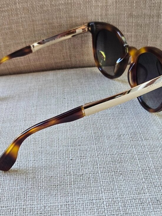 Jimmy Choo Women Sunglasses Vivy Havana Brown Eyewear Round Shades Made Italy